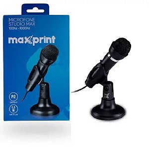 Microfone Studio Max P2 3,5 mm Preto - Maxprint