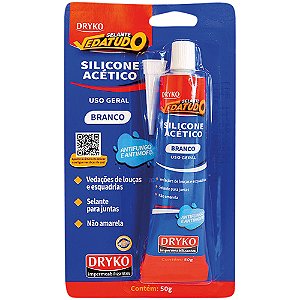 Cola Silicone 50g Branca Blister - Dryko