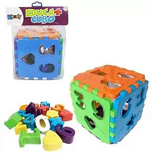 Brinquedo Educativo Cubo Educa Mais com Blocos - Kendy Brinquedos