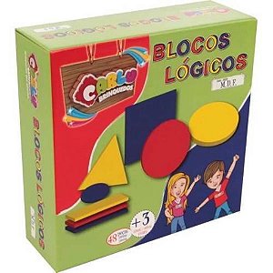 Brinquedo Pedagógico (madeira) Blocos Logicos 48 Pcs - Carlu