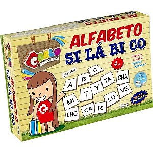 Brinquedo Pedagógico (madeira) Alfabeto Silabico 150 Pecas - Carlu