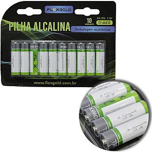 Pilha Alcalina AA Fx-Aak10 - 10 unidades - Flex
