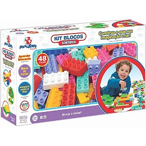 Brinquedo Para Montar Kit Blocos 48pcs Sortidos - Merco Toys