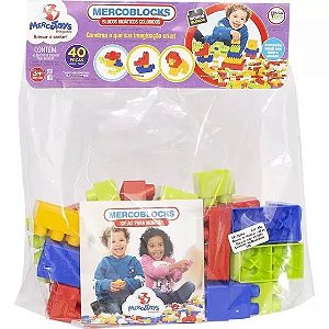Brinquedo Para Montar Mercoblocks Com 40 Peças - Merco Toys
