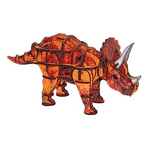 Brinquedo Pedagógico (madeira) Triceratops 3d Com 52 Peças - Brincadeira De Criança