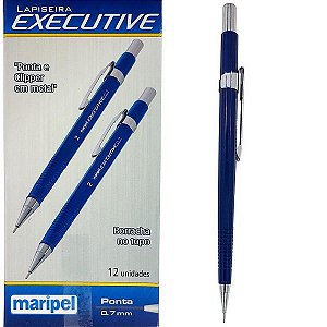 Lapiseira (0,5 mm) Executive Metal Azul Caixa com 12 unidades - Maripel