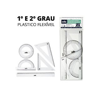 Conjunto para desenho 1 e 2 Grau c/05 Pecas Flexivel - Dello