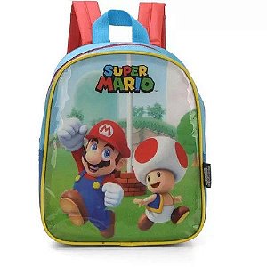 Mochila Infantil Super Mario Bros. Petit P Azul - Luxcel