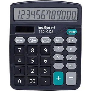 Calculadora de Mesa 12 Dígitos Mx-C 126 Preta - Maxprint