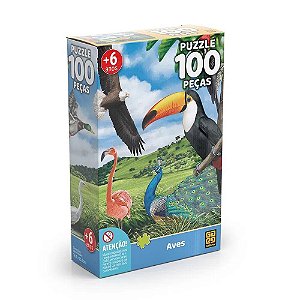 Quebra-cabeça (cartonado) Aves 100 Pecas - Grow