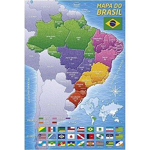 Quebra-cabeça (cartonado) Mapa do Brasil 200 Pecas - Grow