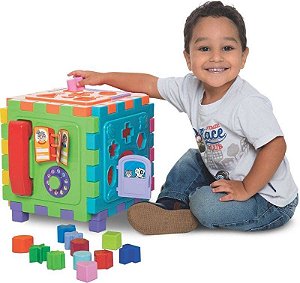 Brinquedo Educativo Cubo Didatico Grande 2 Em 1 - Merco Toys