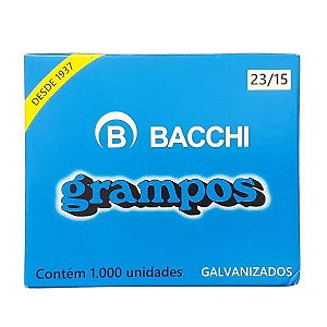 Grampo para Grampeador 23/15 Galvanizado com 1000 Grampos - Bacchi
