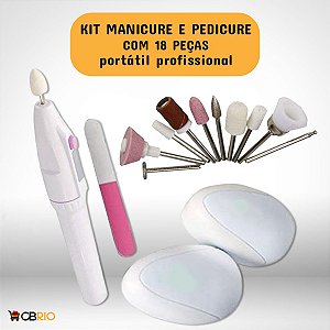 Kit Manicure e Pedicure Portátil Com 18 Peças