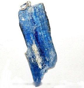 Colar Lâmina Cianita Azul Pedra Natural Pino Prata 950