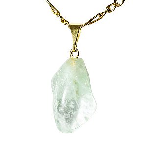 Colar Topazio Azul Pedra Rolado Natural Pulseira Dourado