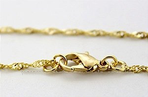Cordão ou Correntinha Singapura Banho Dourado 45 cm