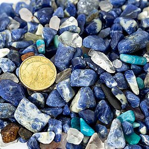 Sodalita Azul Rolado Pequeno 8mm Pacote 100g Pedra Natural