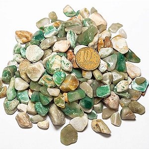 Jadeita Verde Rolado Pedra Natural 5 a 15 mm Pacote 200g