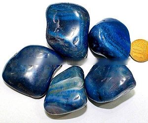 01 Agata Azul Rolado Pedra Natural Esoterismo Colecionador