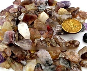Super Seven Cacoxenita Rolado Pedra Natural Medio 100 gramas