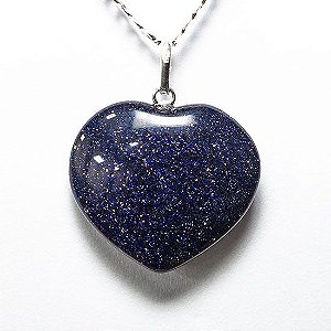 Colar Coração Pedra Estrela Azul Prata 950 Pino e Perinha