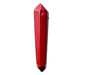 Bi Terminado Jaspe Vermelho Lapidado p Pingente Furo Vazado