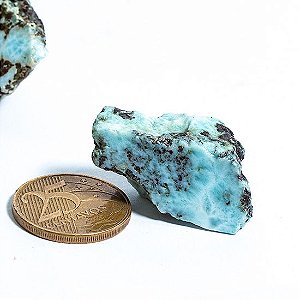 Pedra Larimar bruto natural tamanho pequeno próximo de 50mm