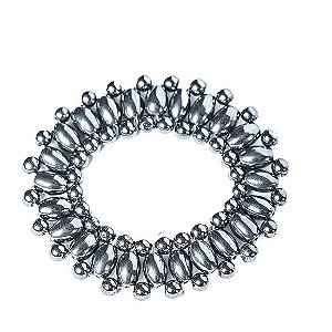 Pulseira Pedra Hematita Natural com Fibra Silicone