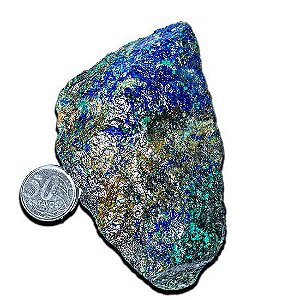Azurita Bruta Pedra Natural na Matriz Malaquita 9,5cm 194g