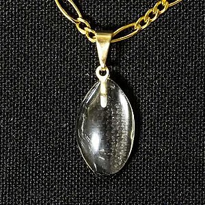 Colar Mini Navete 20mm Pedra Cristal Quartzo Natural Dourado