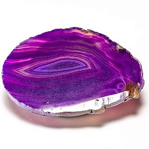 Pop Socket Agata Lilas Suporte Celular Sem Envolto Dourado