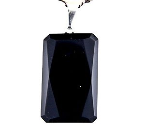 Colar Onix Preto Facetado Manual Pedra Natural Pino Prateado
