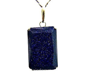 Colar Facetado Pedra Estrela Azul Prata 950 Garra Reforçado