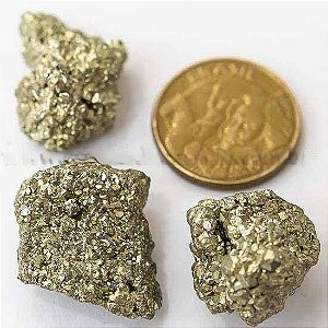 03 Pirita Peruana Pedra Bruto 12 mm Aprox 04 a 10 GR Cada