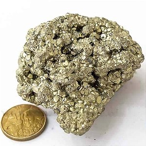 01 Pirita Peruana Pedra Bruto 60 mm Aprox 150 a 200 GR