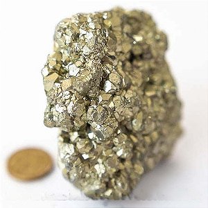 01 Pirita Peruana Pedra Bruto 70 mm Aprox 300 a 400 GR