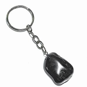 1 Chaveiro Pedra Signo de Peixes Onix Preto Rolado