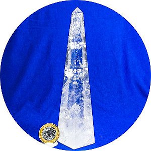 Obelisco Quartzo Cristal 17 cm Pedra Natural Classe B 292g