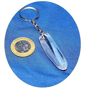 Chaveiro Lemúria Grande Polido Cristal Rolado Natural