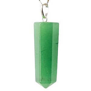 10 Pingente Pontinha Quartzo Verde Presilha Pino Prata 950