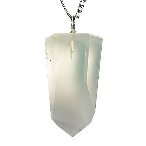 Colar Pontinha Fluorita Roxa Natural Grande Pino Prata 950