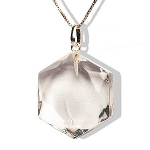 01 Pingente Nlux Estrela de Davi Pedra Cristal Montagem Pino Prata 950