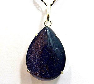Colar Gota Lisa Pedra Estrela Prata 950 Garra