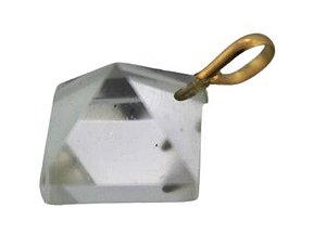 Pingente Pirâmide Cristal Extra Lapidação Facetado Ouro 18ct