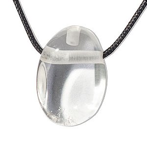 Colar Difusor Pedra Cristal Quartzo Rolado Furo Aromaterapia