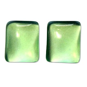Par Retângulo Obsidiana Verde Pra Brinco Reff RB1996