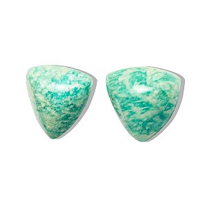 Brinco ButtonTrillion Amazonita Verde Prata 950 Ref BB5924