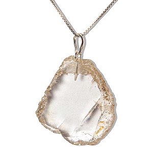 Colar Topázio Branco Chapinha Natural Prata 950 Pedra 2025
