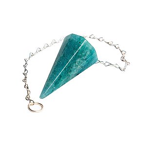 Pêndulo Aventurina Azul Facetado Pedra Natural Sextavado